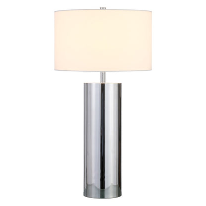 Hudson & Canal - York 29.5in Tall Table Lamp with Fabric Shade in Polished Nickel/White - TL2084 veiw 2