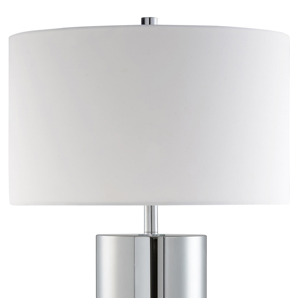 Hudson & Canal - York 29.5in Tall Table Lamp with Fabric Shade in Polished Nickel/White - TL2084 veiw 3