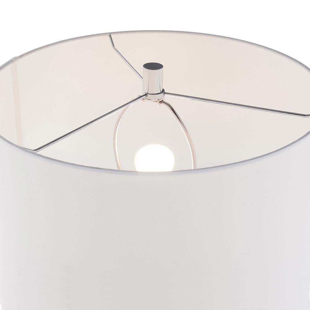 Hudson & Canal - York 29.5in Tall Table Lamp with Fabric Shade in Polished Nickel/White - TL2084 veiw 4