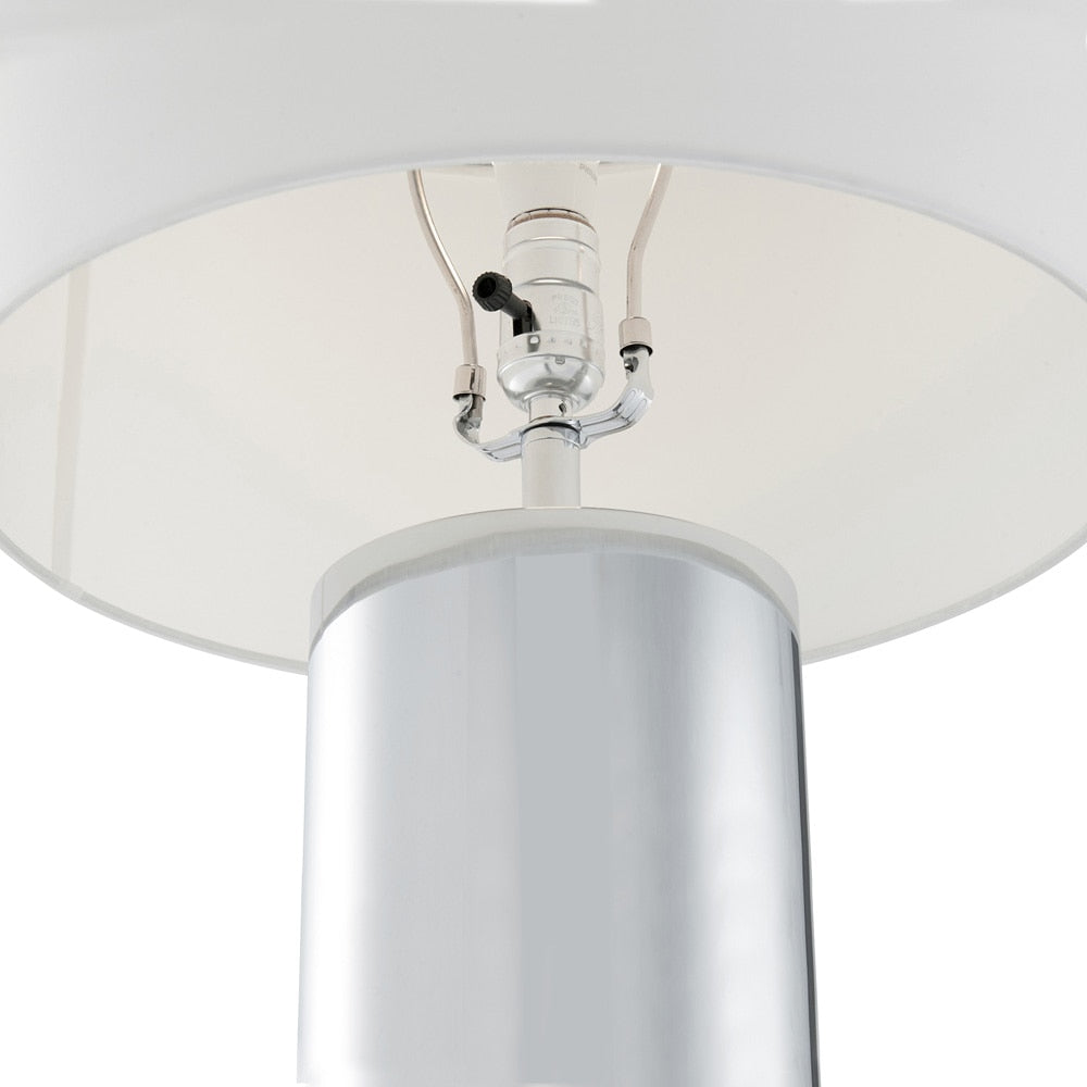 Hudson & Canal - York 29.5in Tall Table Lamp with Fabric Shade in Polished Nickel/White - TL2084 veiw 7