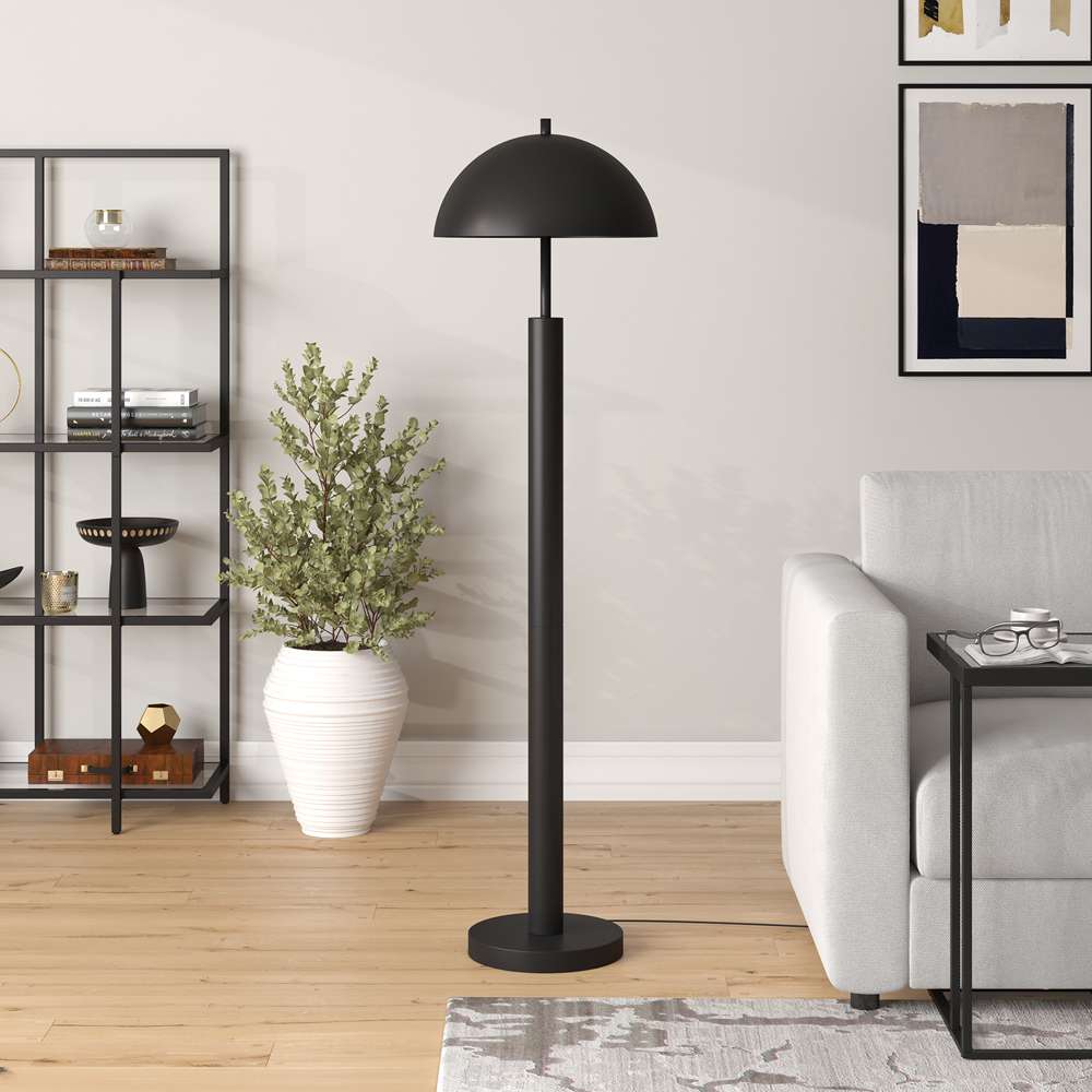 Hudson & Canal - York 58in Tall Floor Lamp with Metal Shade in Blackened Bronze - FL1766 veiw 2