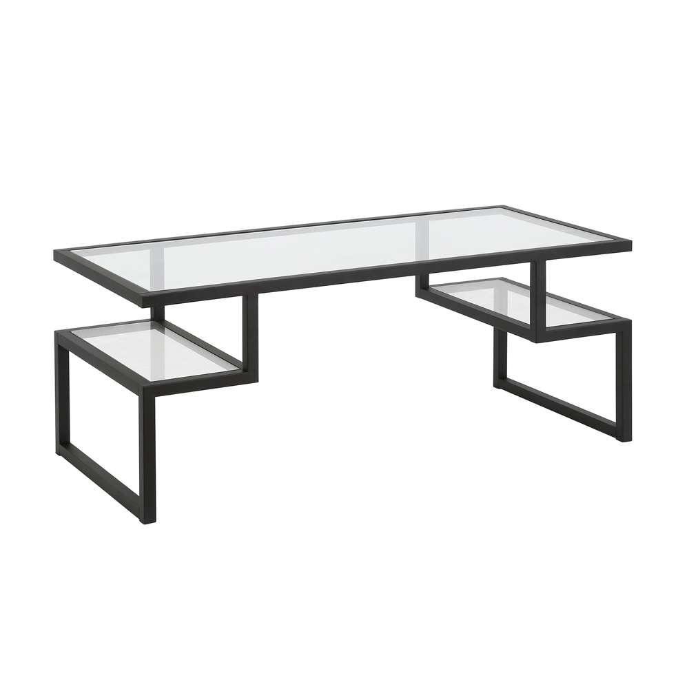 Hudson & Canal - Zander 45in Wide Rectangular Coffee Table in Blackened Bronze - CT0191 veiw 1