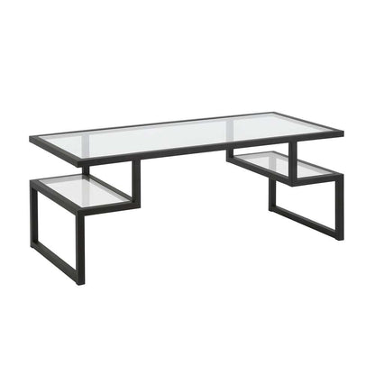 Hudson & Canal - Zander 45in Wide Rectangular Coffee Table in Blackened Bronze - CT0191 veiw 1