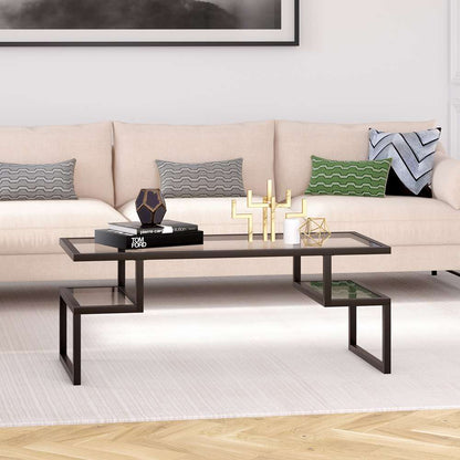Hudson & Canal - Zander 45in Wide Rectangular Coffee Table in Blackened Bronze - CT0191 veiw 2