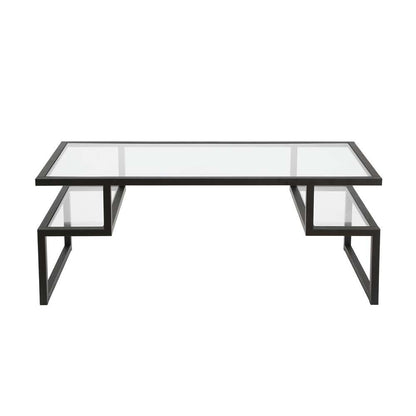 Hudson & Canal - Zander 45in Wide Rectangular Coffee Table in Blackened Bronze - CT0191 veiw 3