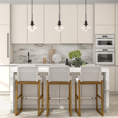 Hudson & Canal - Zariza 8in Wide Pendant with Glass Shade in Blackened Bronze/Clear - PD0610
