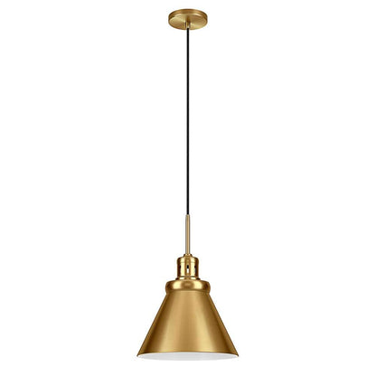 Hudson & Canal - Zeno 12in Wide Pendant with Metal Shade in Brushed Brass/Brushed Brass - PD1658 veiw 1