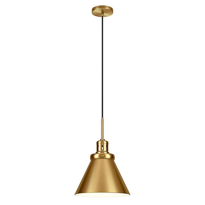 Hudson & Canal - Zeno 12in Wide Pendant with Metal Shade in Brushed Brass/Brushed Brass - PD1658 veiw 3