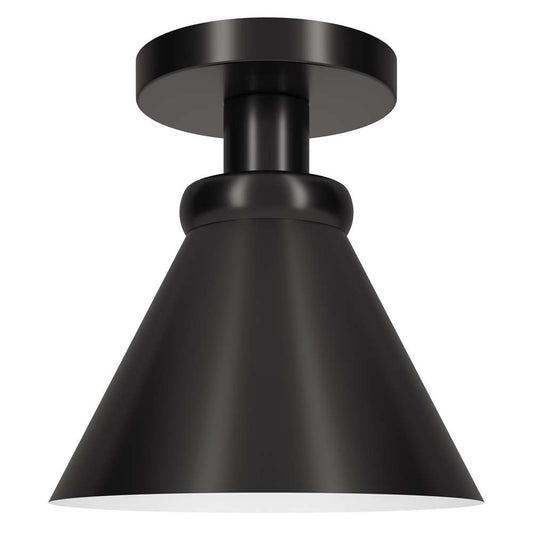 Hudson & Canal - Zeno 8.5in Semi Flush Mount with Metal Shade in Blackened Bronze/Blackened Bronze - SF1644 veiw 1