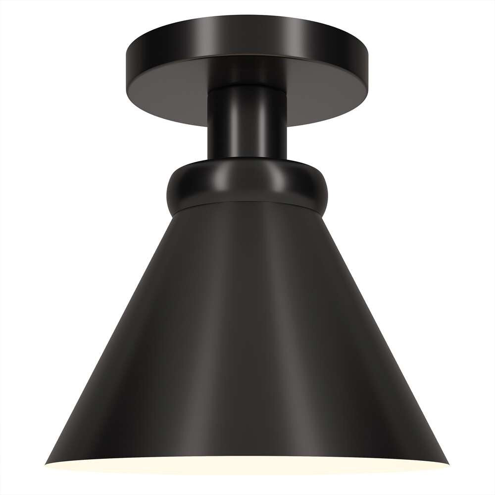 Hudson & Canal - Zeno 8.5in Semi Flush Mount with Metal Shade in Blackened Bronze/Blackened Bronze - SF1644 veiw 3