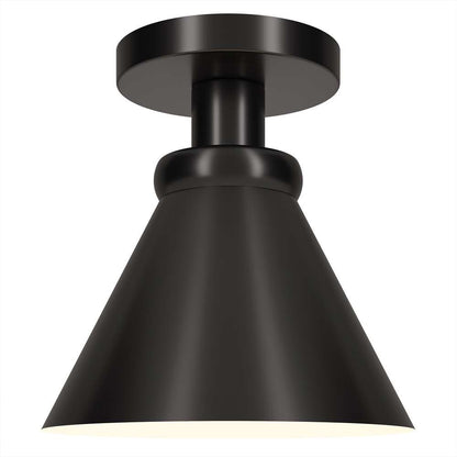 Hudson & Canal - Zeno 8.5in Semi Flush Mount with Metal Shade in Blackened Bronze/Blackened Bronze - SF1644 veiw 3