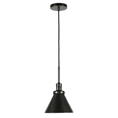 Hudson & Canal - Zeno 8.5in Wide Pendant with Metal Shade in Blackened Steel/Blackened Bronze - PD0720 veiw 1