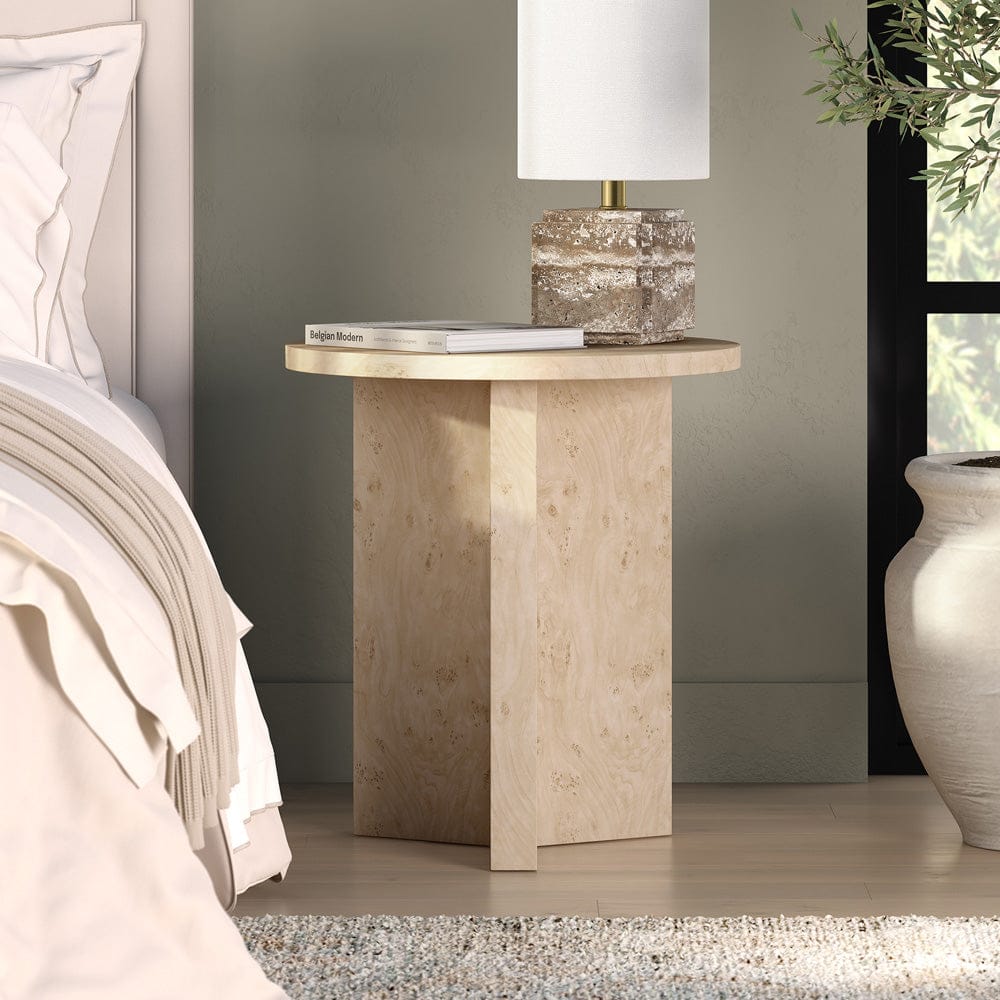 Hudson & Canal - Anders 20" Wide Burled Side Table in Blond Burl - ST2441 view 4