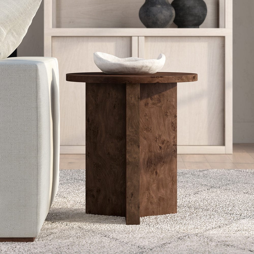 Hudson & Canal - Anders 20" Wide Burled Side Table in Espresso Burl - ST2439 view 5