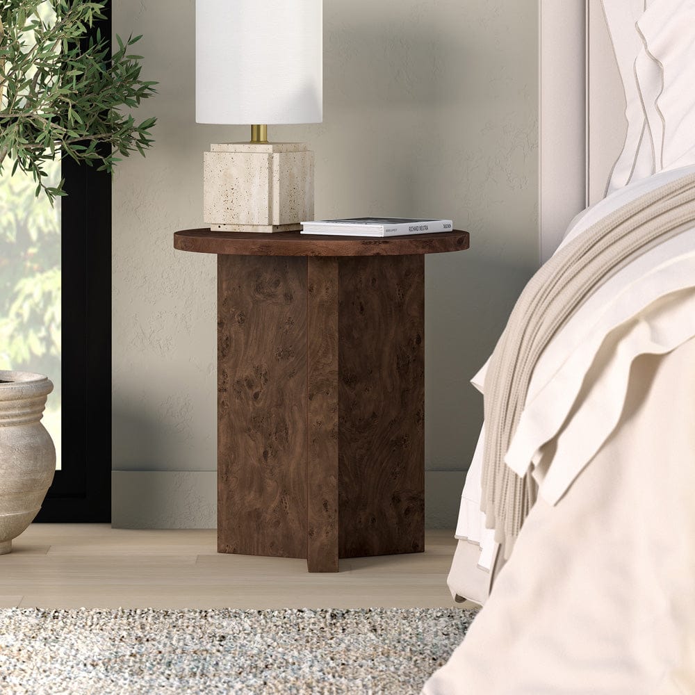 Hudson & Canal - Anders 20" Wide Burled Side Table in Espresso Burl - ST2439 view 6