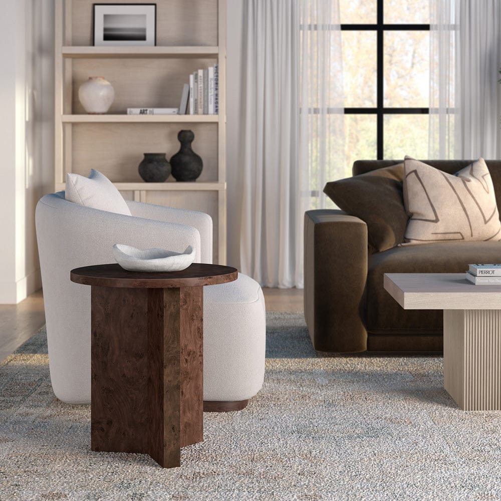 Hudson & Canal - Anders 20" Wide Burled Side Table in Espresso Burl - ST2439 view 7