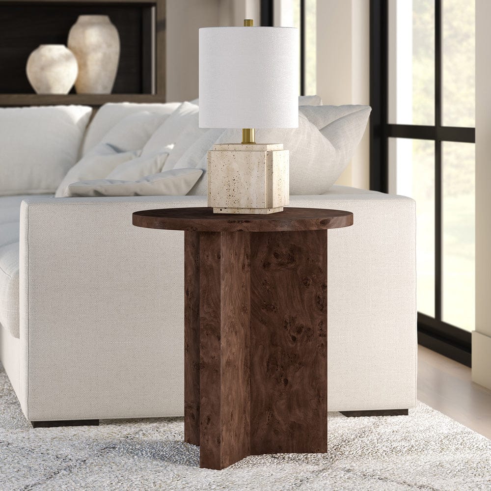Hudson & Canal - Anders 20" Wide Burled Side Table in Espresso Burl - ST2439 view 8