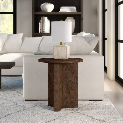 Hudson & Canal - Anders 20" Wide Burled Side Table in Espresso Burl - ST2439 view 9