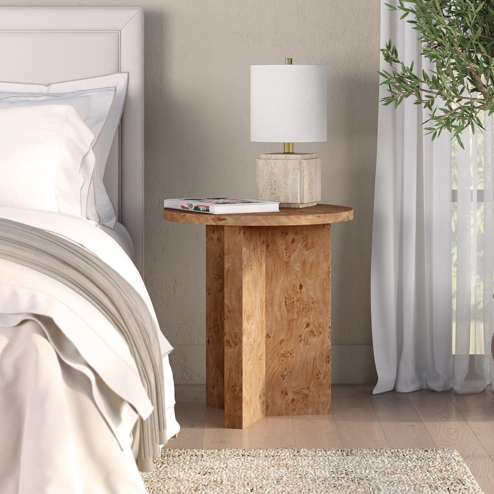 Hudson & Canal - Anders 20" Wide Burled Side Table in Honey Burl - ST2442 view 2