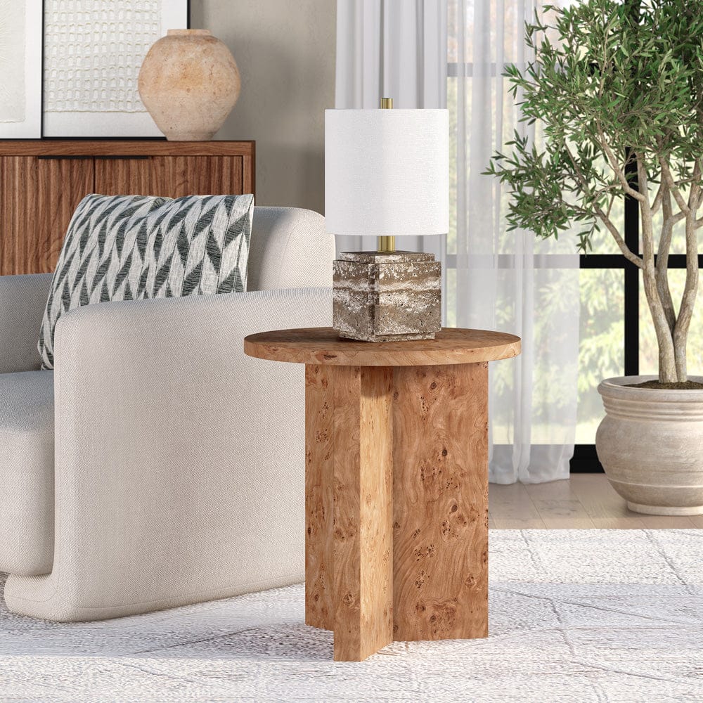 Hudson & Canal - Anders 20" Wide Burled Side Table in Honey Burl - ST2442 view 3