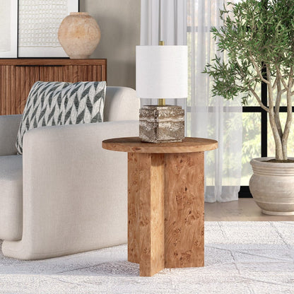 Hudson & Canal - Anders 20" Wide Burled Side Table in Honey Burl - ST2442 view 3
