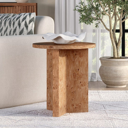 Hudson & Canal - Anders 20" Wide Burled Side Table in Honey Burl - ST2442 view 4