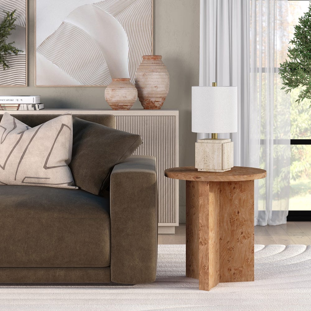Hudson & Canal - Anders 20" Wide Burled Side Table in Honey Burl - ST2442 view 5