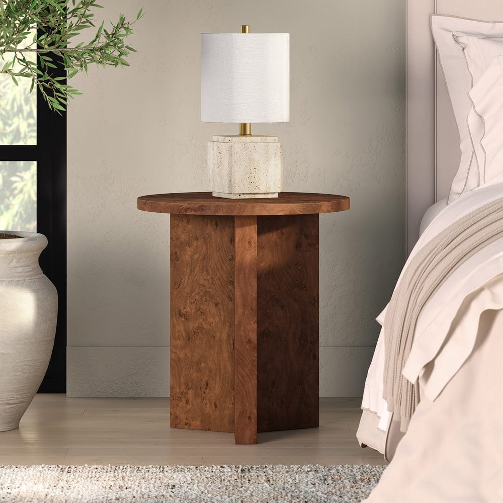 Hudson & Canal - Anders 20" Wide Burled Side Table in Walnut Burl - ST2440 view 5