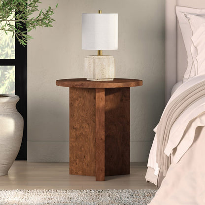 Hudson & Canal - Anders 20" Wide Burled Side Table in Walnut Burl - ST2440 view 5