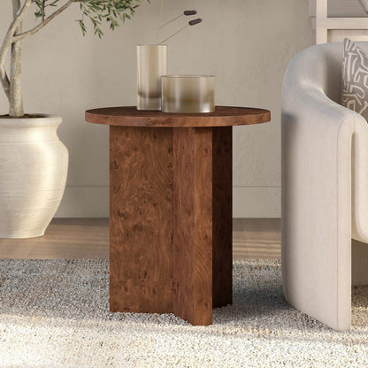 Hudson & Canal - Anders 20" Wide Burled Side Table in Walnut Burl - ST2440 view 6