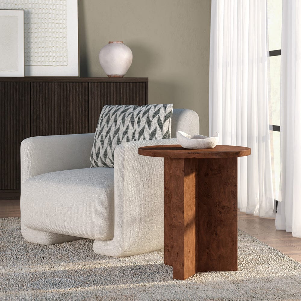 Hudson & Canal - Anders 20" Wide Burled Side Table in Walnut Burl - ST2440 view 7