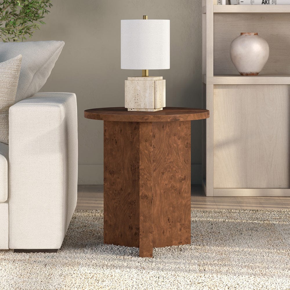 Hudson & Canal - Anders 20" Wide Burled Side Table in Walnut Burl - ST2440 view 8