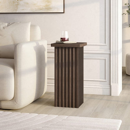 Hudson & Canal - Bourne 10.75" Wide Square Side Table in Brown Oak - ST2455 view 7