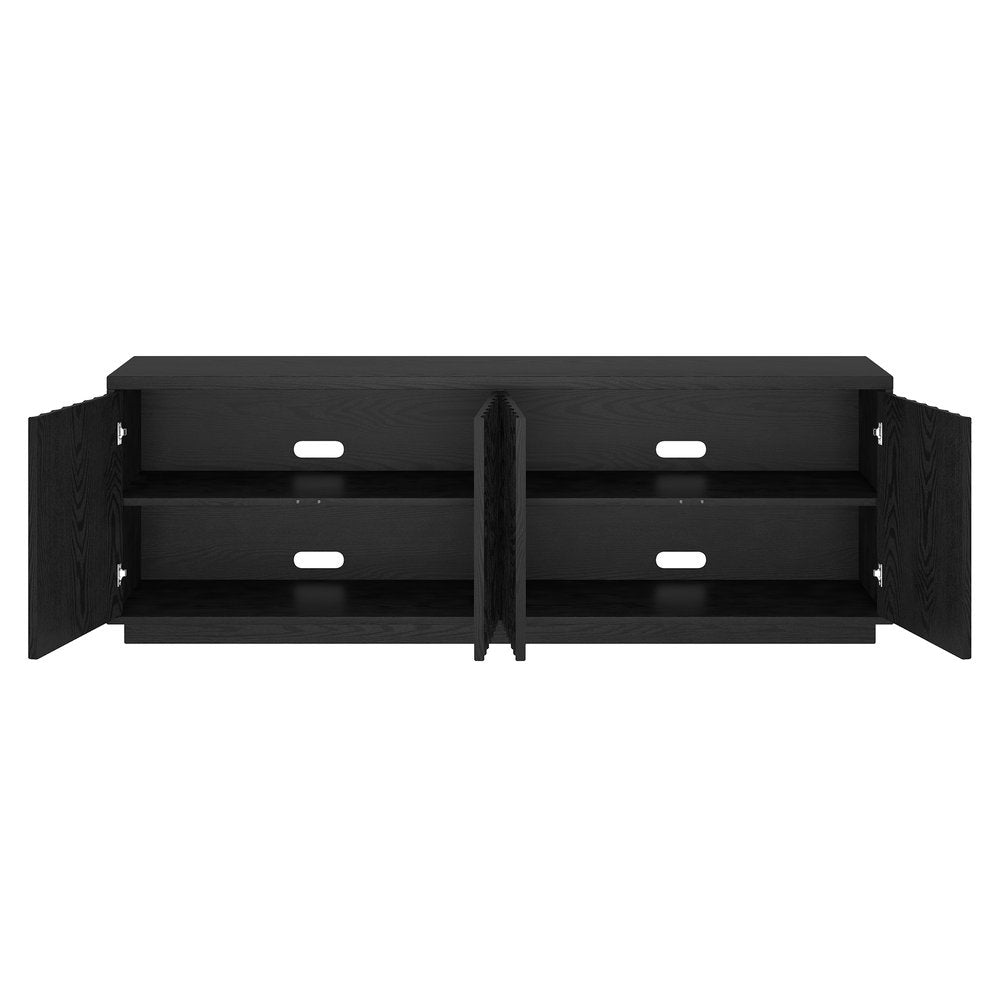 Hudson & Canal - Bourne Rectangular Fluted TV Stand for TVs up to 75in in Black Grain - TV2443 view 4