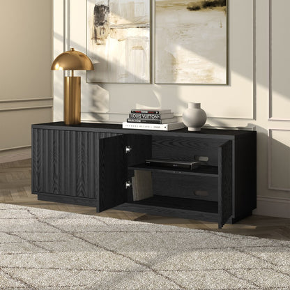 Hudson & Canal - Bourne Rectangular Fluted TV Stand for TVs up to 75in in Black Grain - TV2443 view 7