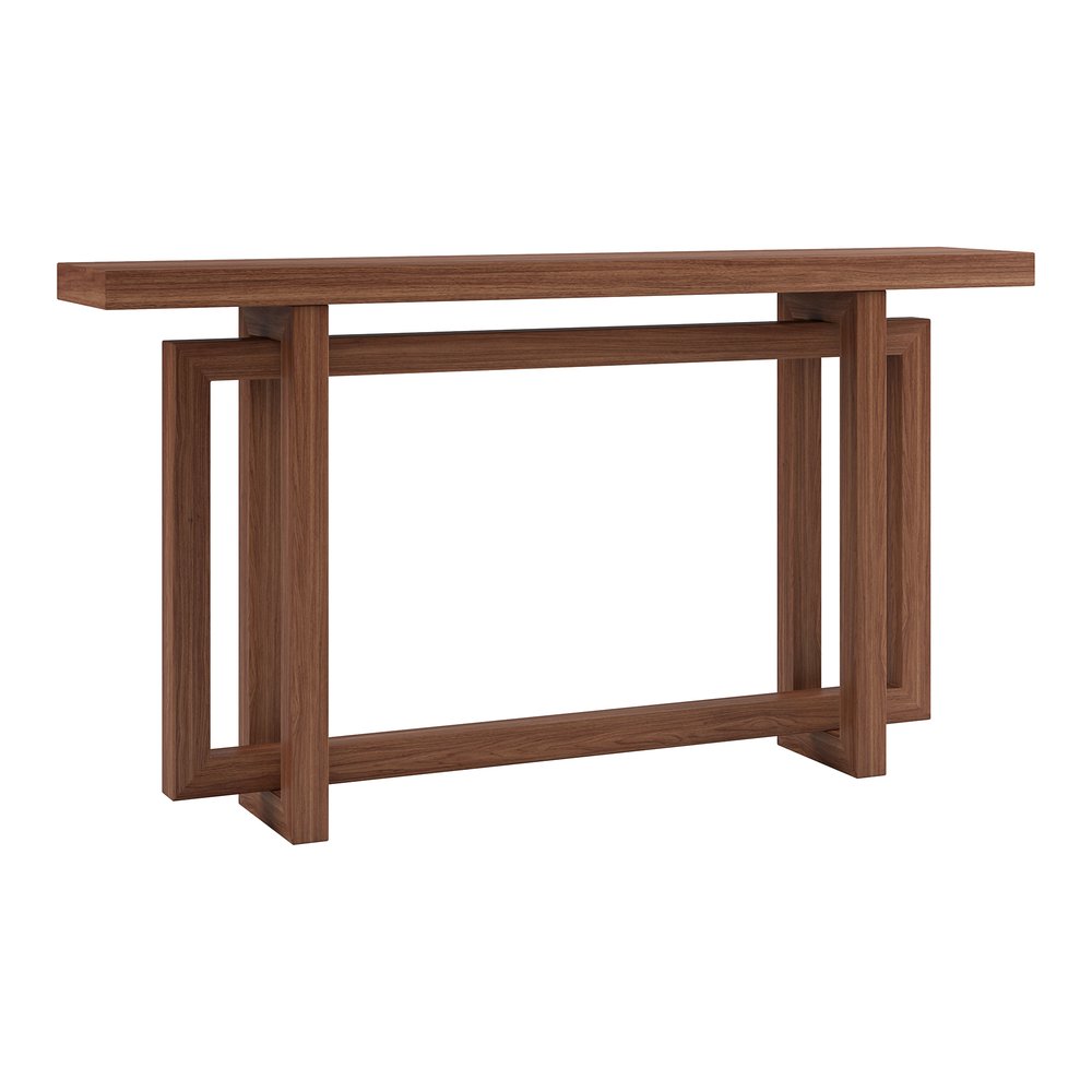 Hudson & Canal - Breslow 55in Wide Rectangular Console Table in Satin Walnut - AT2569 view 1