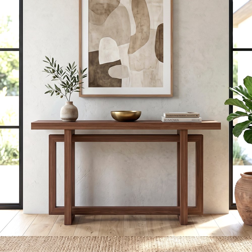 Hudson & Canal - Breslow 55in Wide Rectangular Console Table in Satin Walnut - AT2569 view 4