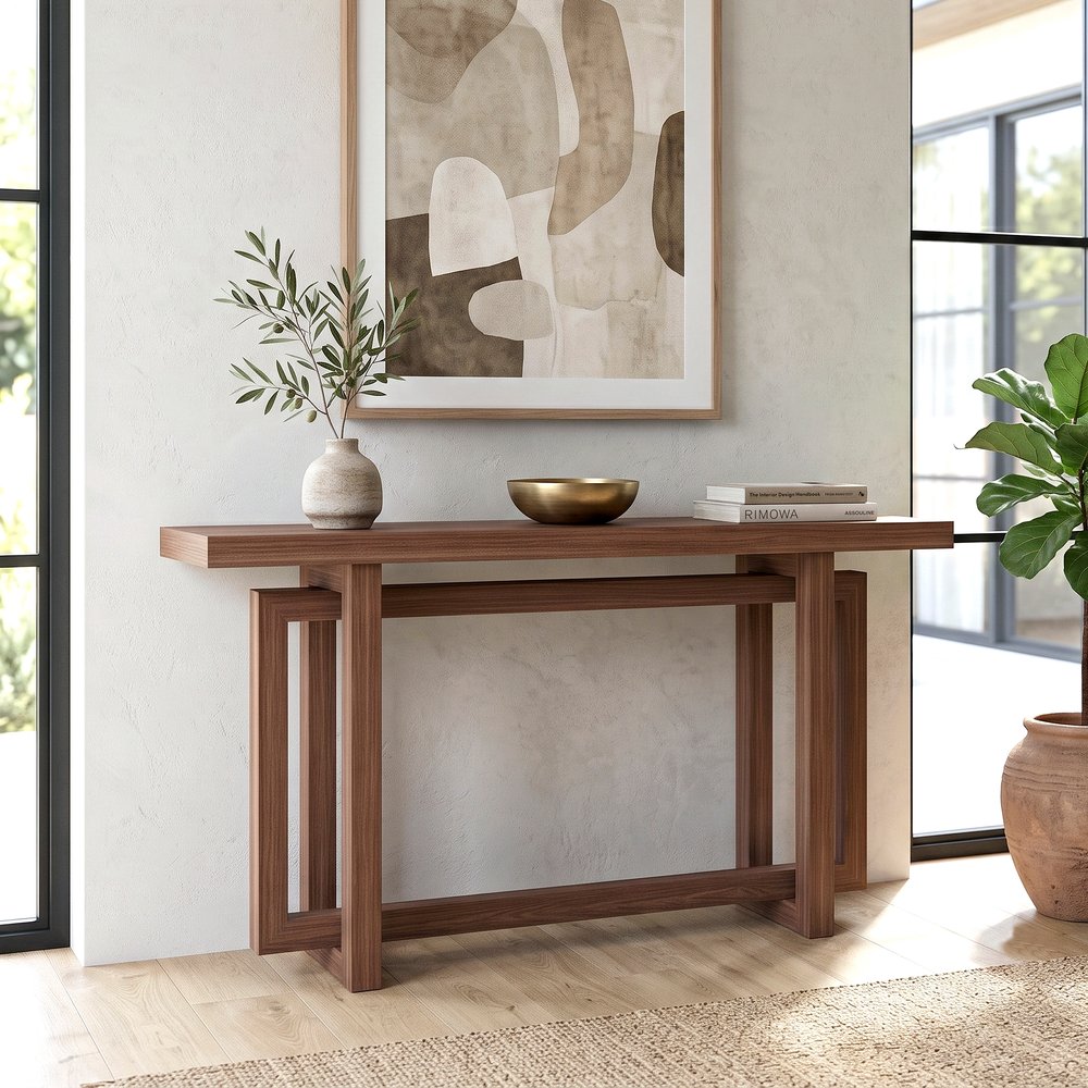 Hudson & Canal - Breslow 55in Wide Rectangular Console Table in Satin Walnut - AT2569 view 5