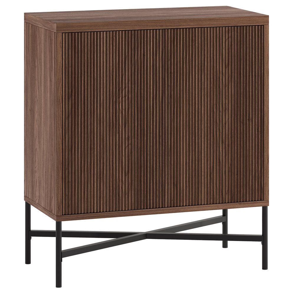 Hudson & Canal - Brighton 28in Wide Rectangular Fluted Accent Cabinet in Satin Walnut - AC2546 view 1