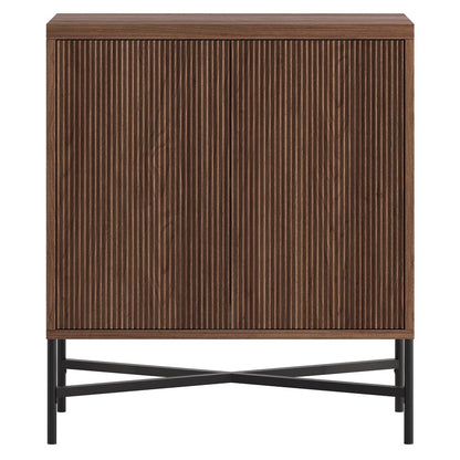 Hudson & Canal - Brighton 28in Wide Rectangular Fluted Accent Cabinet in Satin Walnut - AC2546 view 2