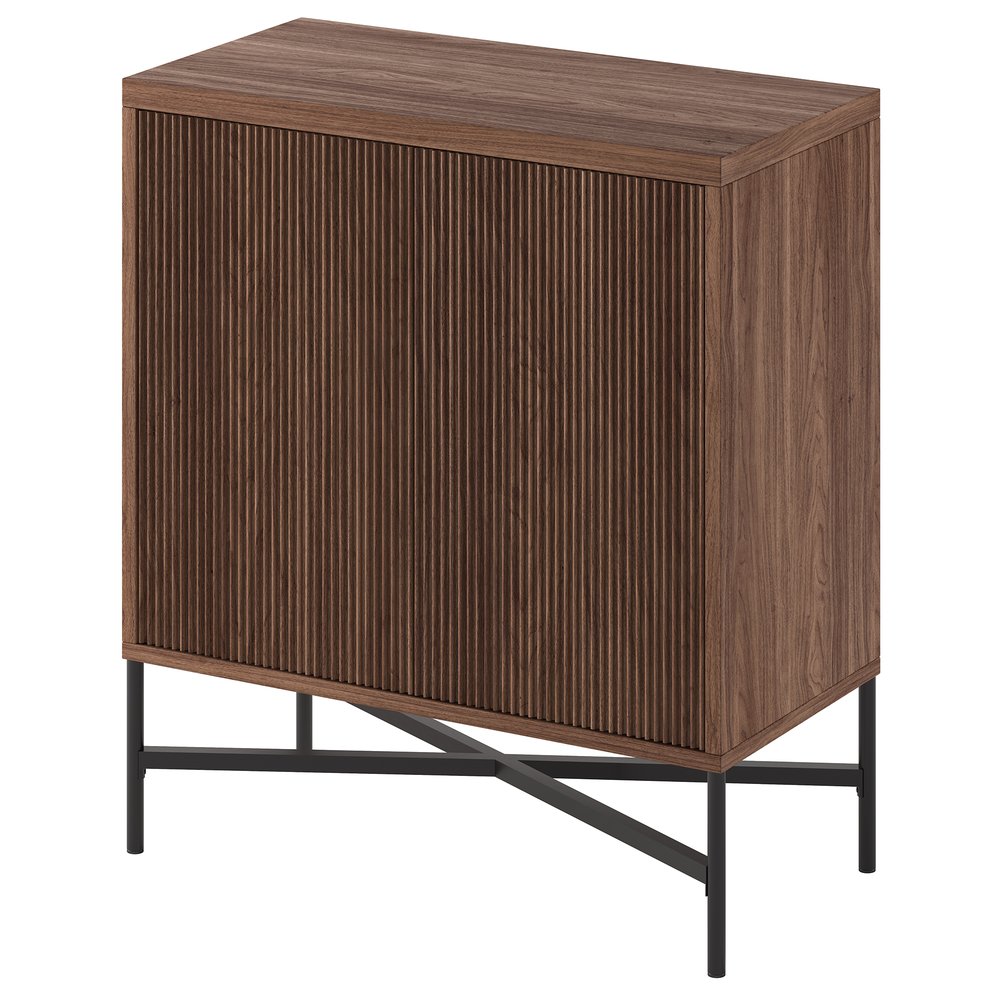 Hudson & Canal - Brighton 28in Wide Rectangular Fluted Accent Cabinet in Satin Walnut - AC2546 view 3