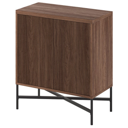 Hudson & Canal - Brighton 28in Wide Rectangular Fluted Accent Cabinet in Satin Walnut - AC2546 view 3