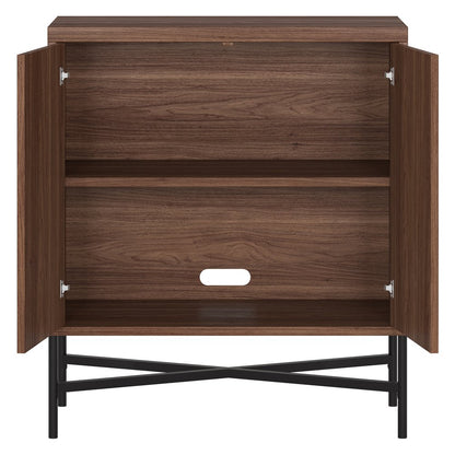 Hudson & Canal - Brighton 28in Wide Rectangular Fluted Accent Cabinet in Satin Walnut - AC2546 view 4