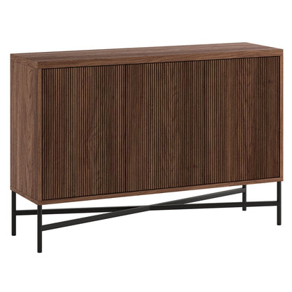 Hudson & Canal - Brighton 48in Wide Rectangular Fluted Buffet Table in Satin Walnut - BF2570 view 1