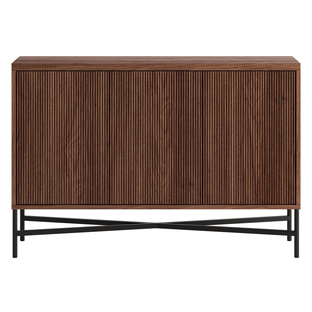 Hudson & Canal - Brighton 48in Wide Rectangular Fluted Buffet Table in Satin Walnut - BF2570 view 2