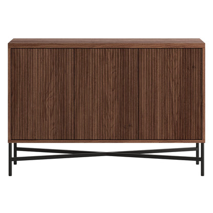 Hudson & Canal - Brighton 48in Wide Rectangular Fluted Buffet Table in Satin Walnut - BF2570 view 2