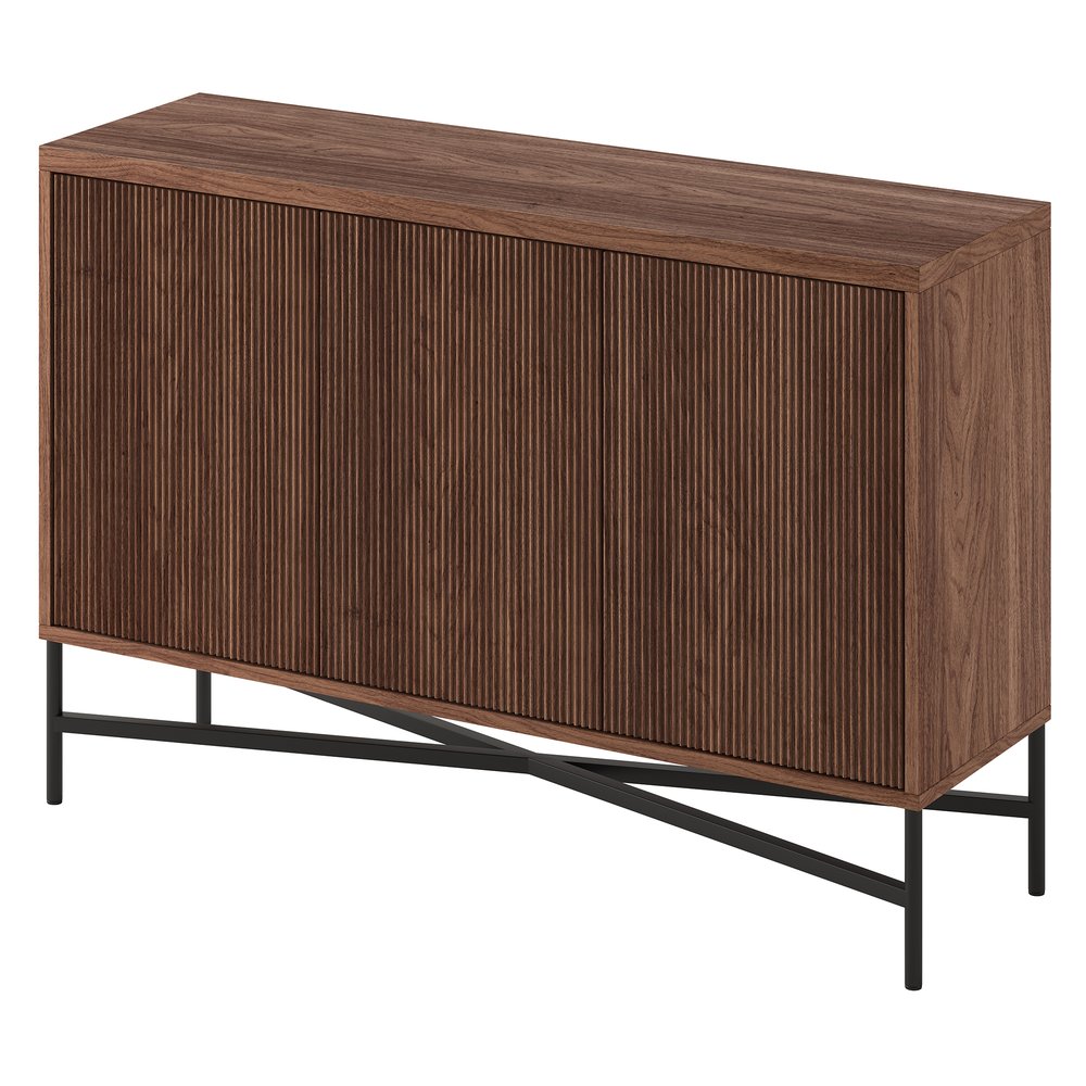 Hudson & Canal - Brighton 48in Wide Rectangular Fluted Buffet Table in Satin Walnut - BF2570 view 3