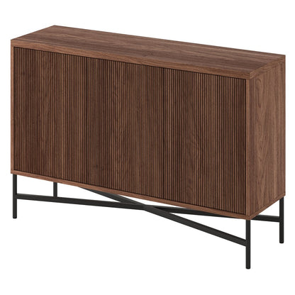 Hudson & Canal - Brighton 48in Wide Rectangular Fluted Buffet Table in Satin Walnut - BF2570 view 3