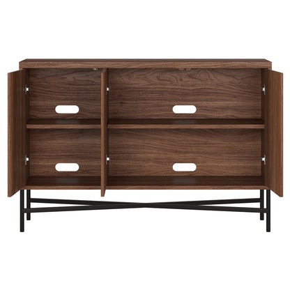 Hudson & Canal - Brighton 48in Wide Rectangular Fluted Buffet Table in Satin Walnut - BF2570 view 4