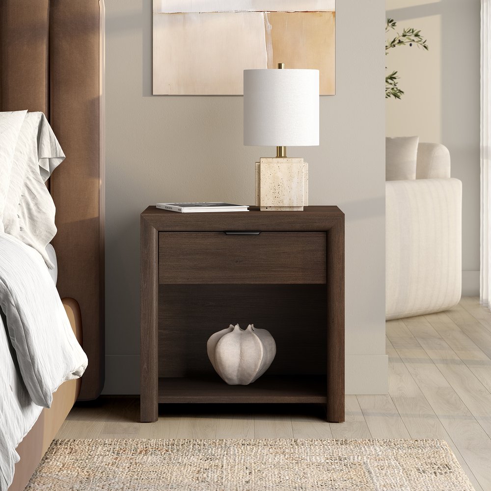 Hudson & Canal - Clara 24in Rectangular Nightstand in Brown Oak - NS2482 view 6